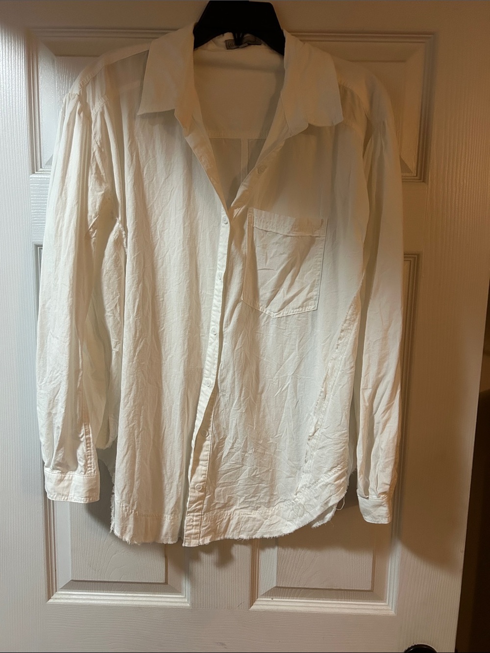 Women's Classic White Button-Down Shirt with Chest Pocket